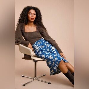 NWT Rouje Carrie Skirt 36 Blue Bouquet